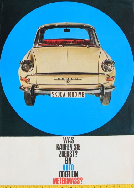 Skoda 1000 MB Modelprogram 1965 Carbrochure (7826)
